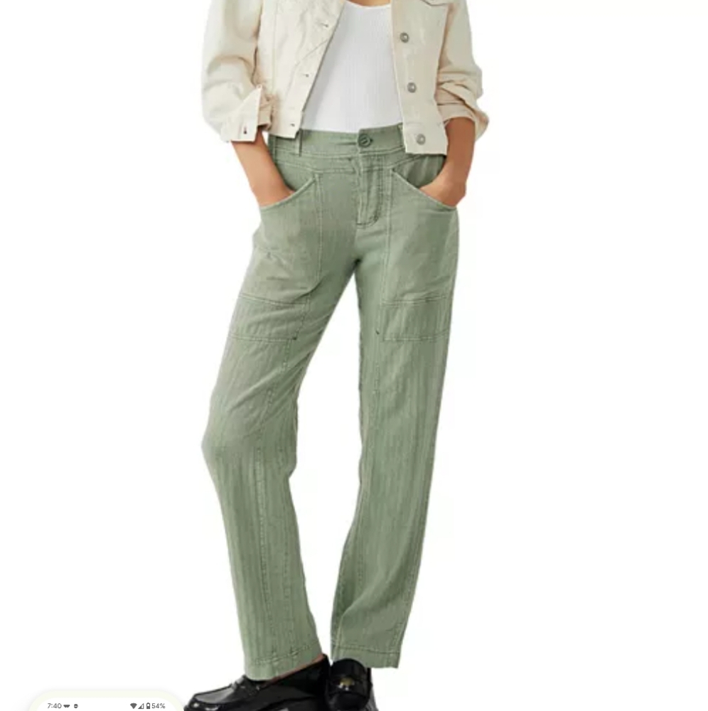 Free People Big Hit Linen Blend Slouch Pants